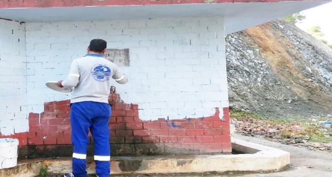 Çamlıyayla’daki tarihi çeşmeler bakımdan geçirildi