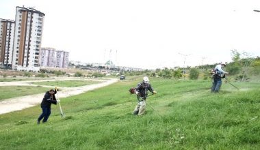 Toroslar’da yeşil alanlara bakım yapılıyor