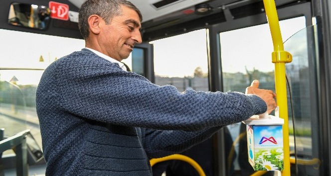 Belediye otobüsleri dezenfekte ediliyor