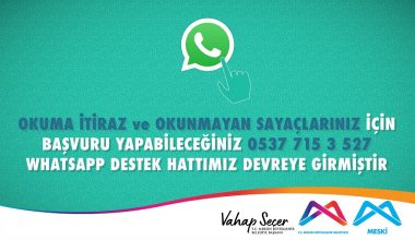 MESKİ’DEN OKUNMAYAN SU SAYAÇLARINA WHATSAPP KOLAYLIĞI
