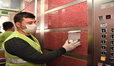 Asansörlere dezenfektan ünitesi yerleştirildi