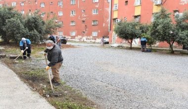 Toroslar’da toplu konut alanlarında bakım yapılıyor