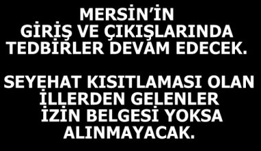 Giriş Çıkışlarda Denetimler Devam Edecek, İzinli Olmayanlar Alınmayacak
