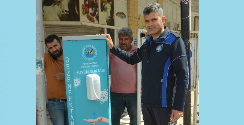 Aydıncık’a Dezenfektan Üniteleri Yerleştirildi