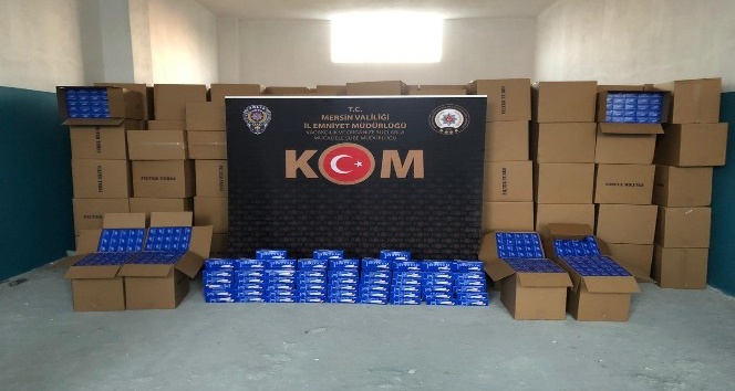 Mersin’de 10 milyon adet gümrük kaçağı makaron ele geçirildi
