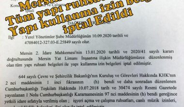 MARİNA İÇİN YAPI İZİNLERİ İPTAL EDİLDİ