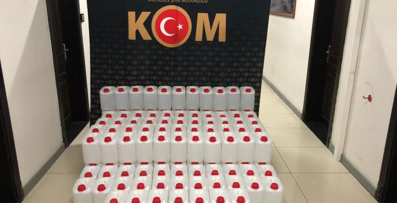 850 LİTRE SAHTE ALKOL ELE GEÇİRİLDİ
