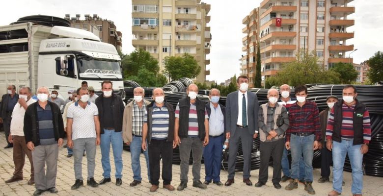 Anamur Belediyesi Çiftçilere 50 Bin Metre Sulama Borusu Temin Etti