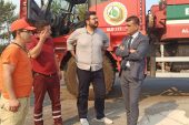 BARO BAŞKANI ÖZDEMİR YANGIN BÖLGESİNDE İNCELEMELERDE BULUNDU