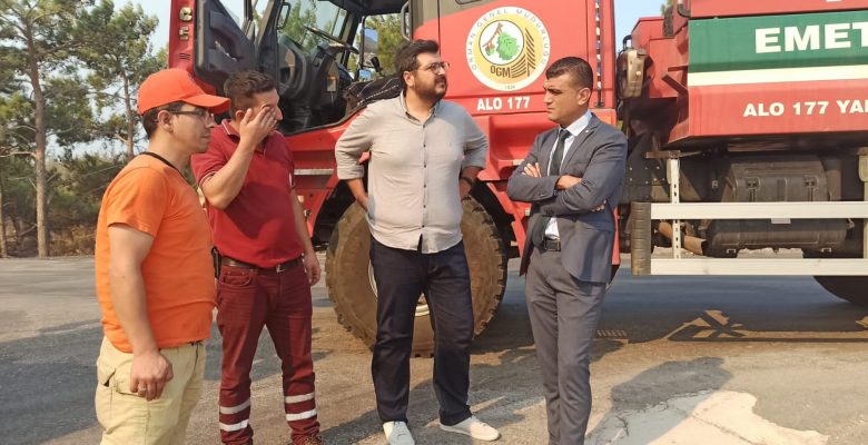 BARO BAŞKANI ÖZDEMİR YANGIN BÖLGESİNDE İNCELEMELERDE BULUNDU