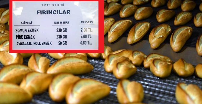 MERSİN’DE EKMEK 2 LİRA OLDU