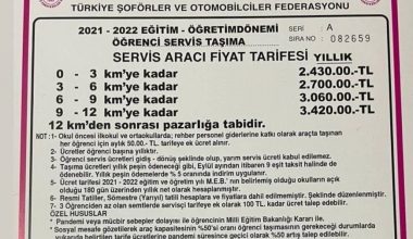 Mersin’de Öğrenci Servisi ve Taksi Ücretlerine Zam Geldi