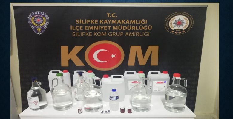 SİLİFKE’DE SAHTE İÇKİ OPERASYONU