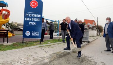 BAŞKAN GÜLTAK, “İYİ Kİ VARSIN EREN BÜLBÜL” TABELASINI O PARKA DİKTİ