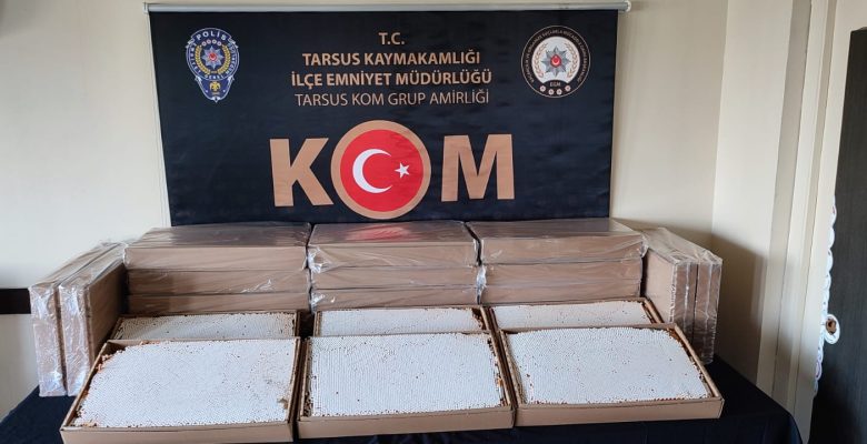 TARSUS’TA 100 BİN DOLDURULMUŞ MAKARON ELE GEÇİRİLDİ