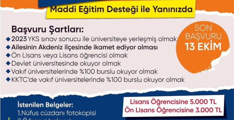 AKDENİZ BELEDİYESİ’NDEN ÜNİVERSİTE KAZANAN GENÇLERE DESTEK
