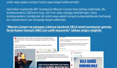 Tartışmalı gemi ile ilgili iddiaların doğru olmadığı açıklandı